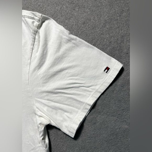 Tommy Hilfiger Men’s T-Shirt XL White Cotton Big Logo Crew Neck Tee - Picture 4 of 6